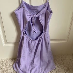 lilac dress, open back, size small, garage